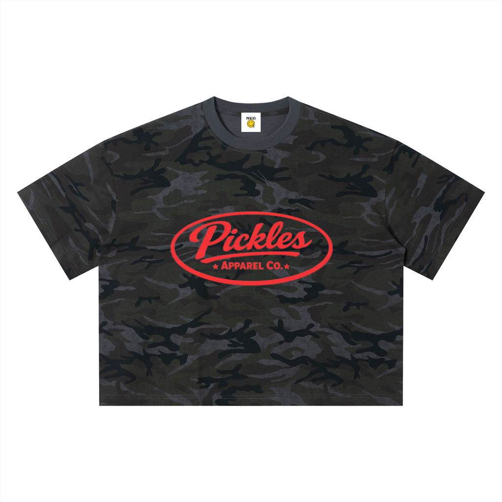 Camo Boxy Pickle Tee | classic casual | Pickles Apparel