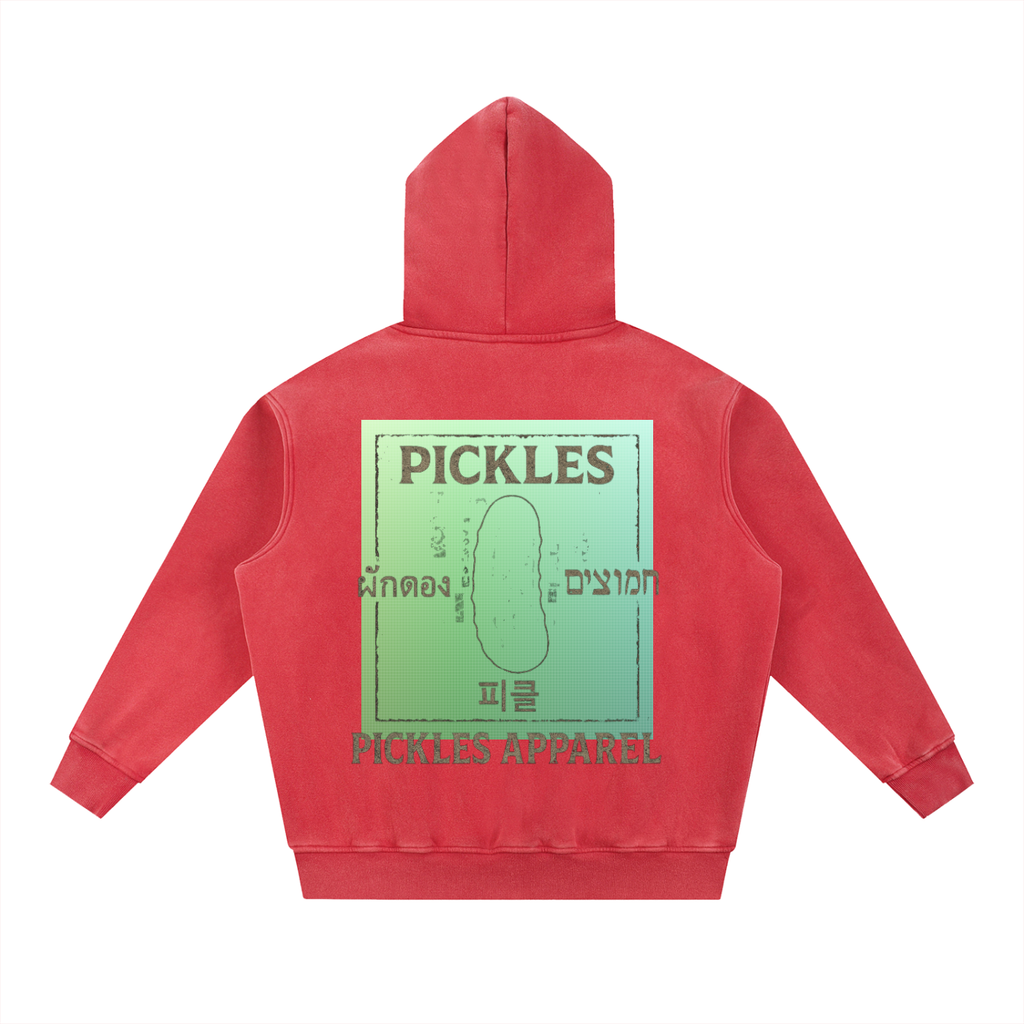 All Over Snow Wash Fleece Oversize Hoodie