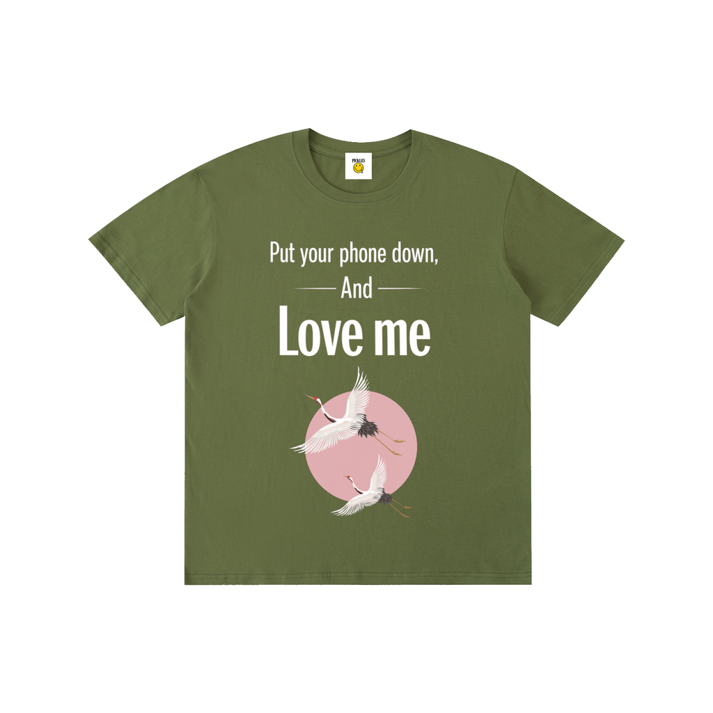 Put Your Phone Down And Love Me Tee in Runs Small,Size Up Suggested | giftable pickle wear | Pickles Apparel