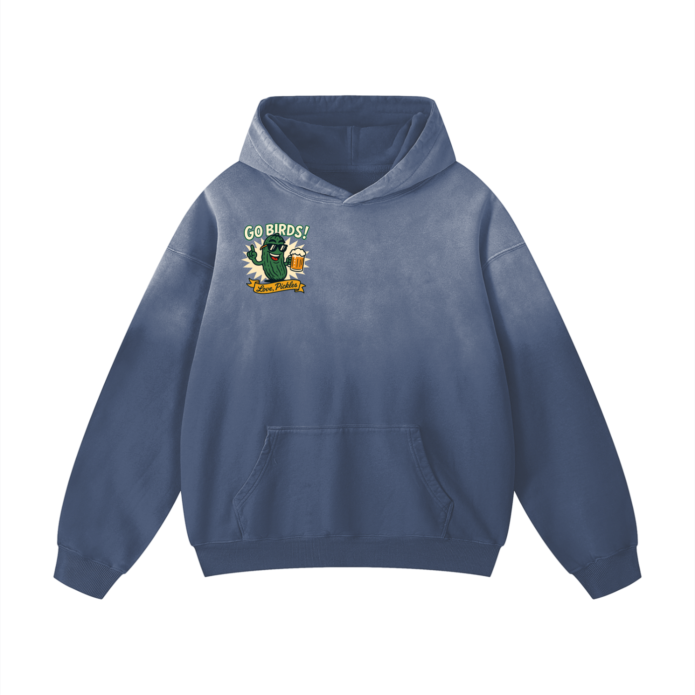 Go Birds! Love Pickles Heavyweight Sunfade Oversized Hoodie