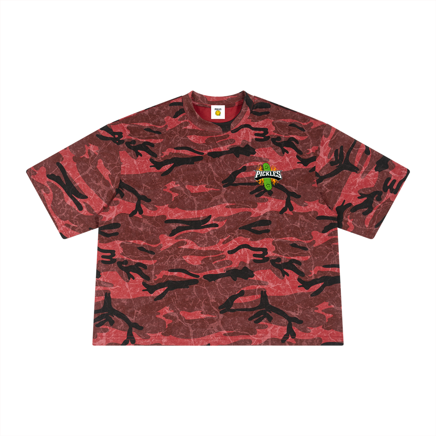 A LOT Of It Pickles Boxy Camo T-Shirt