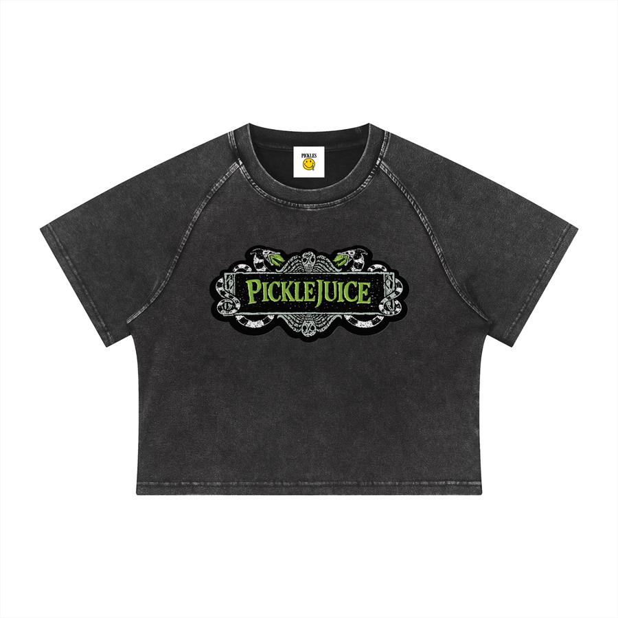 Pickle Juice Mineral-Wash Raglan Crop T-Shirt