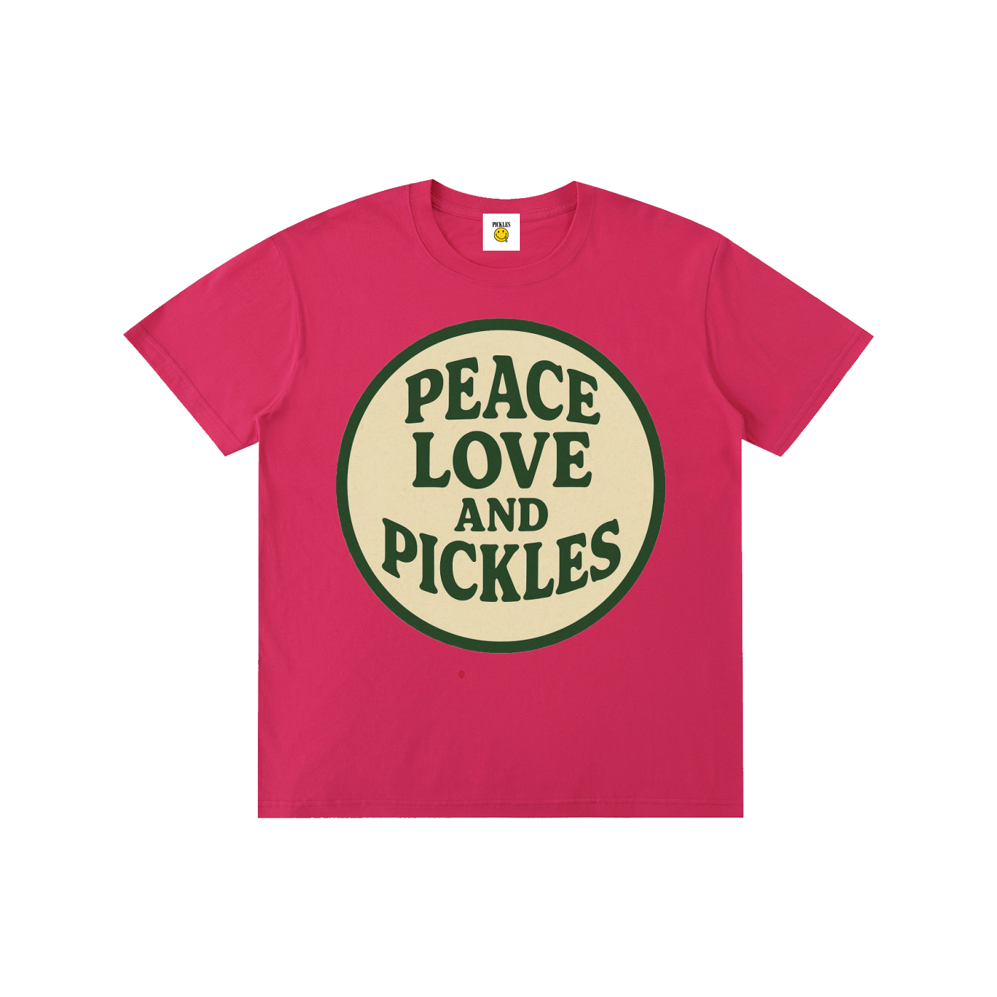 Peace Love and Pickles Pure Cotton Tee in Size Up,Runs Small | fun pickle design | Pickles Apparel