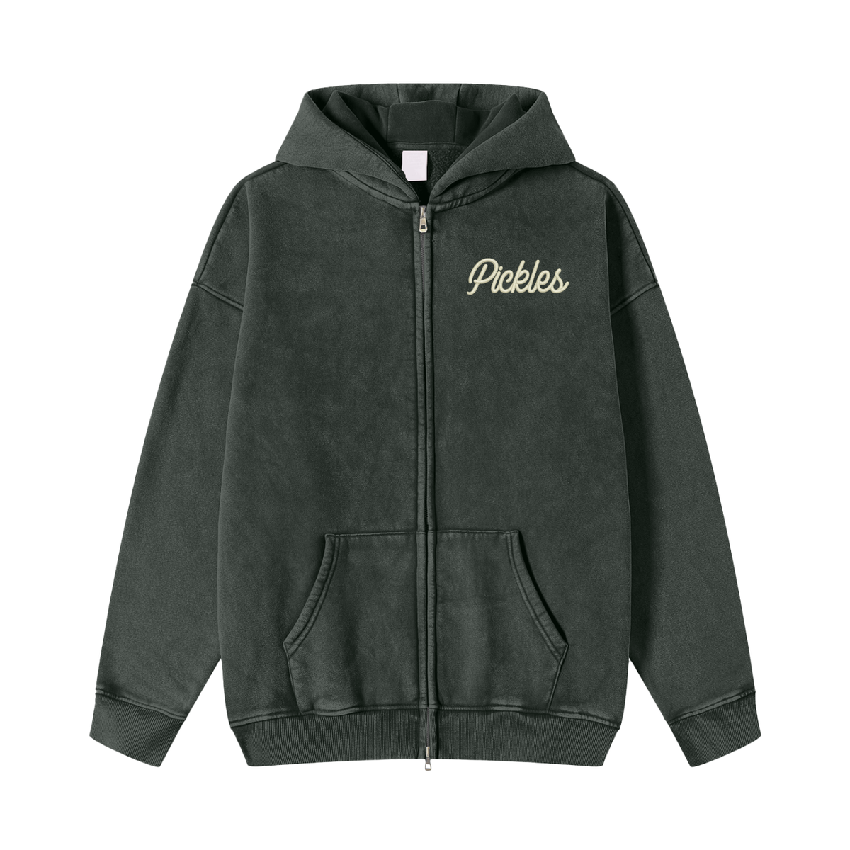 Dad Zip Snow-Washed Pickle Hoodie, alternate view 5