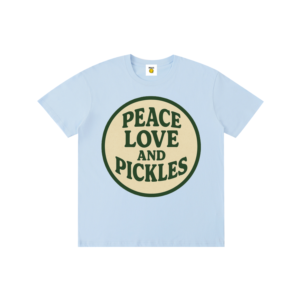 Peace Love and Pickles Pure Cotton Tee in Size Up,Runs Small | giftable pickle wear | Pickles Apparel
