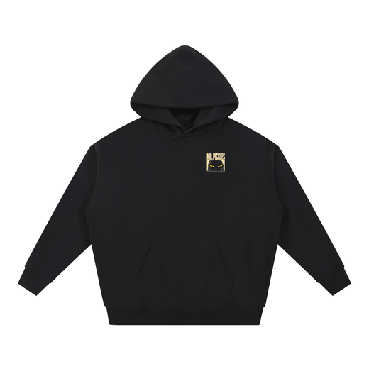 Mr. Pickles Tour heavyweight hoodie in Black, front with small Mr. Pickles chest graphic