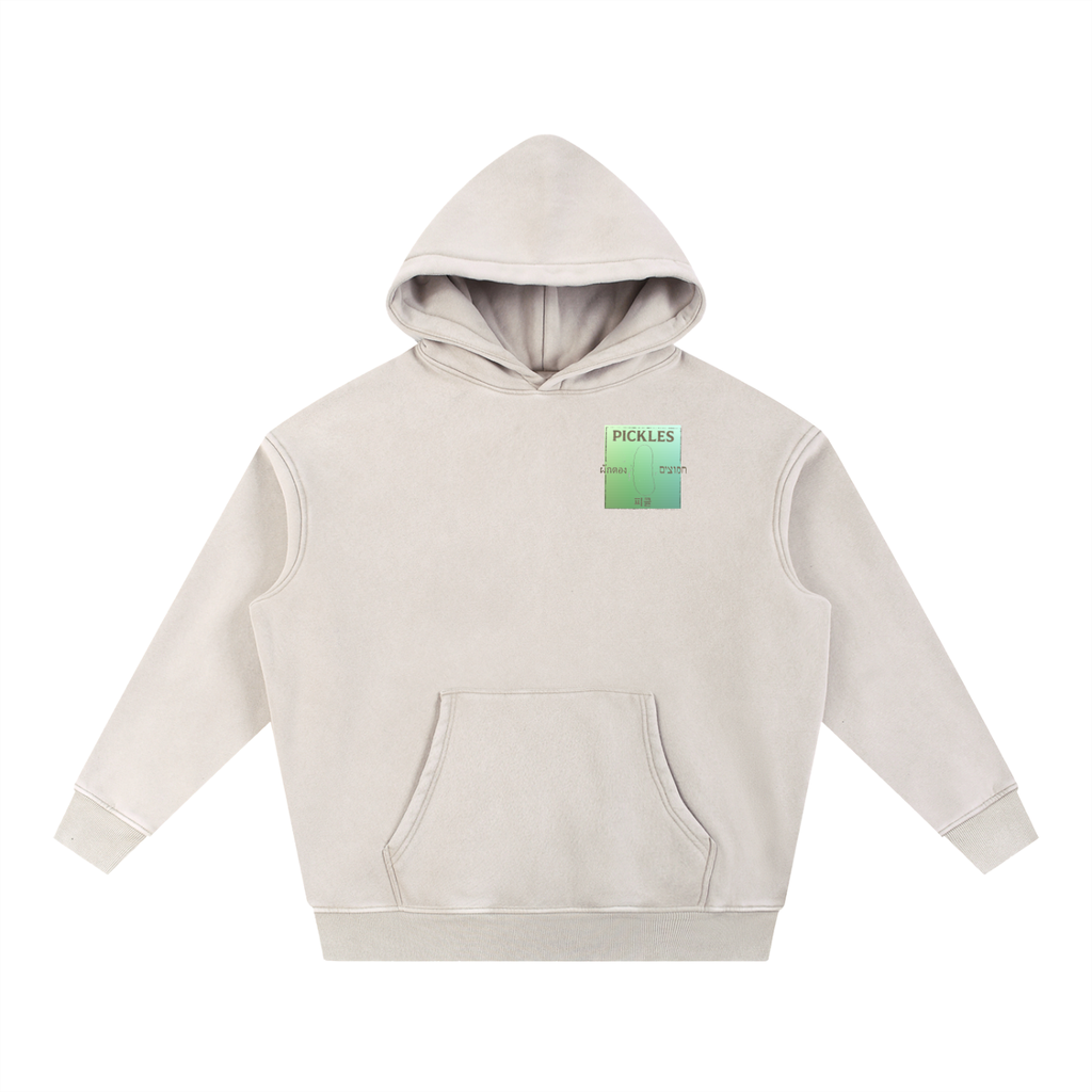 All Over Snow Wash Fleece Oversize Hoodie