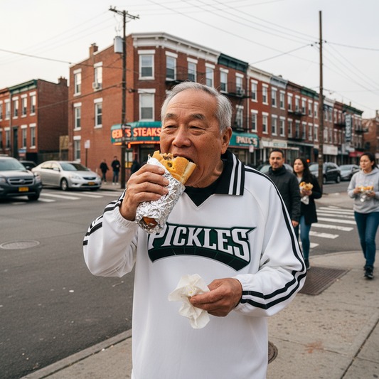 Pickles Sports Contrast Striped Lapel Collar Sweatshirt