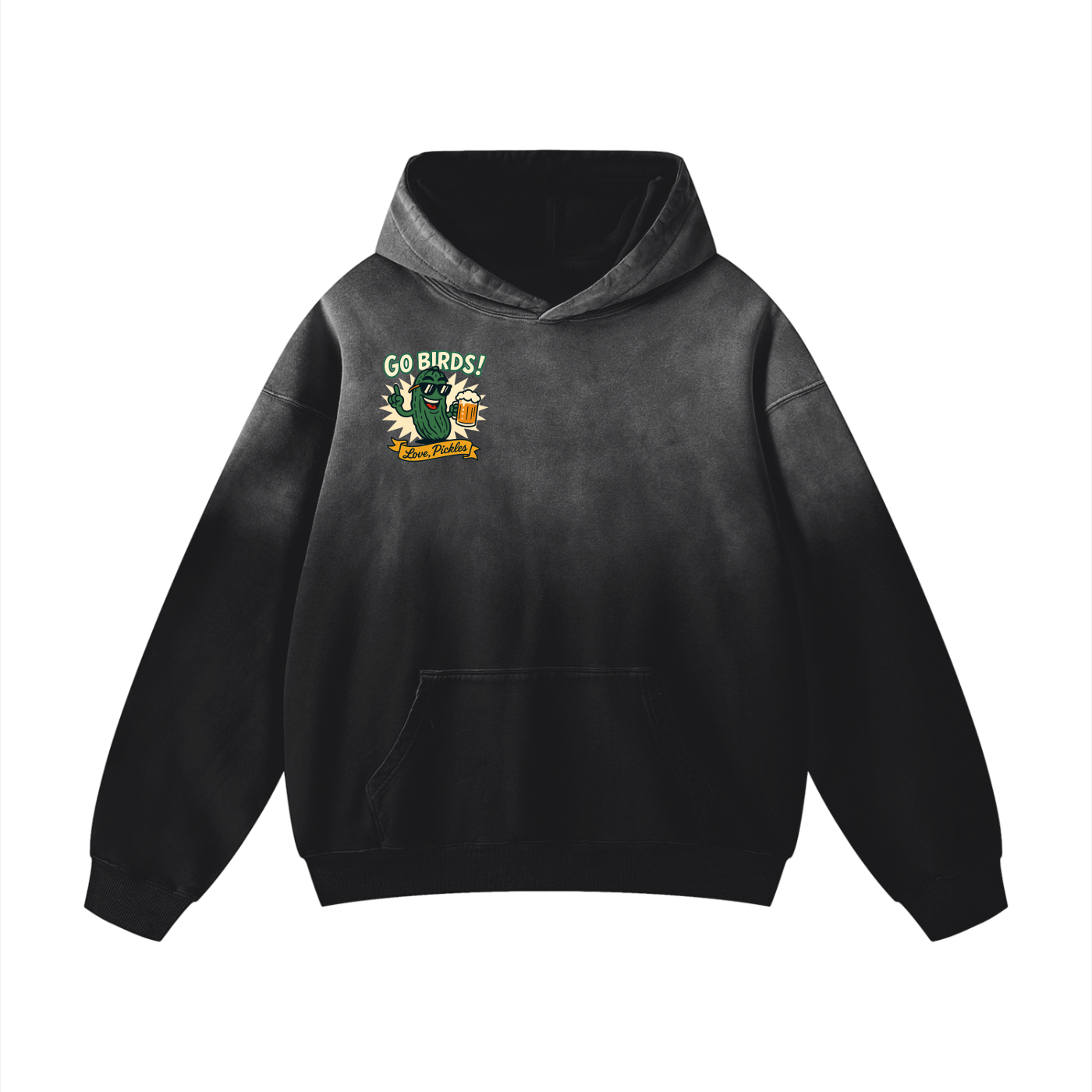 Go Birds! Love Pickles Heavyweight Sunfade Oversized Hoodie