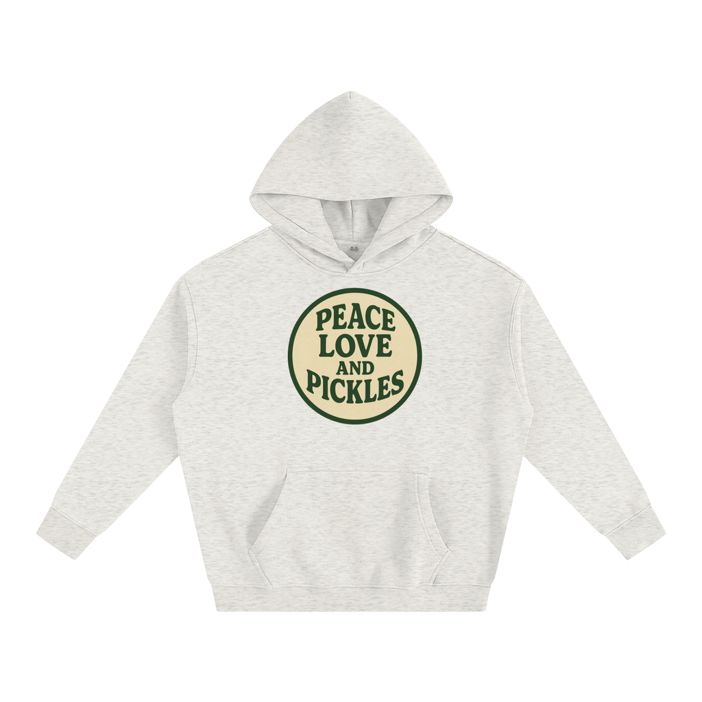 Peace Love and Pickles Oversized Fleece Hoodie | boxy fit streetwear | Pickles Apparel