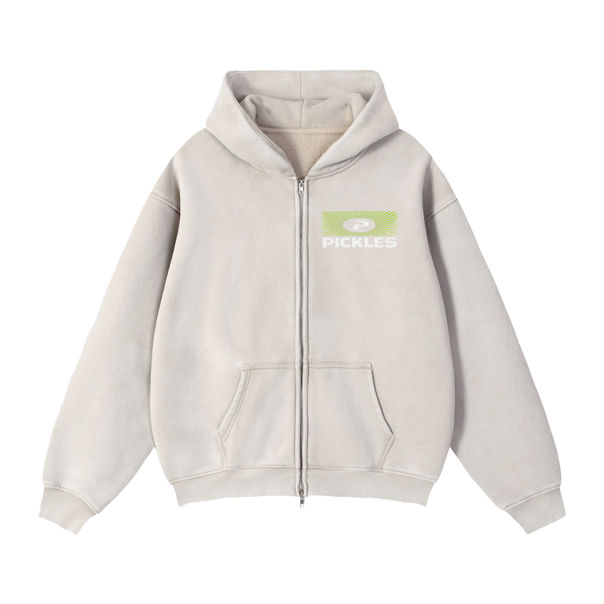 Retro P Zip-Through Boxy Pickle Hoodie, alternate view 3