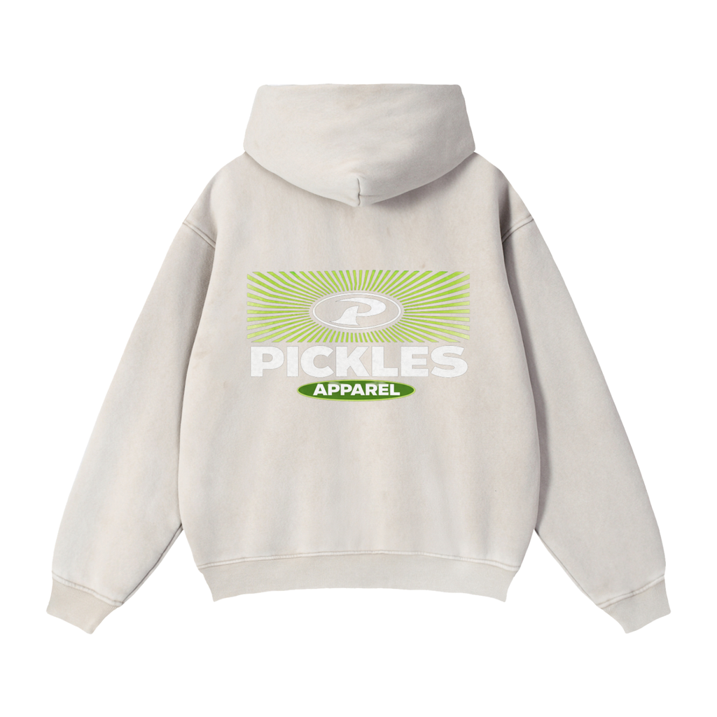Retro P Zip-Through Boxy Fleece Hoodie | nostalgic everyday | Pickles Apparel