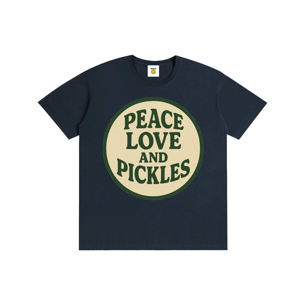 Peace Love and Pickles Pure Cotton Tee in Size Up,Runs Small | playful pickle gift | Pickles Apparel