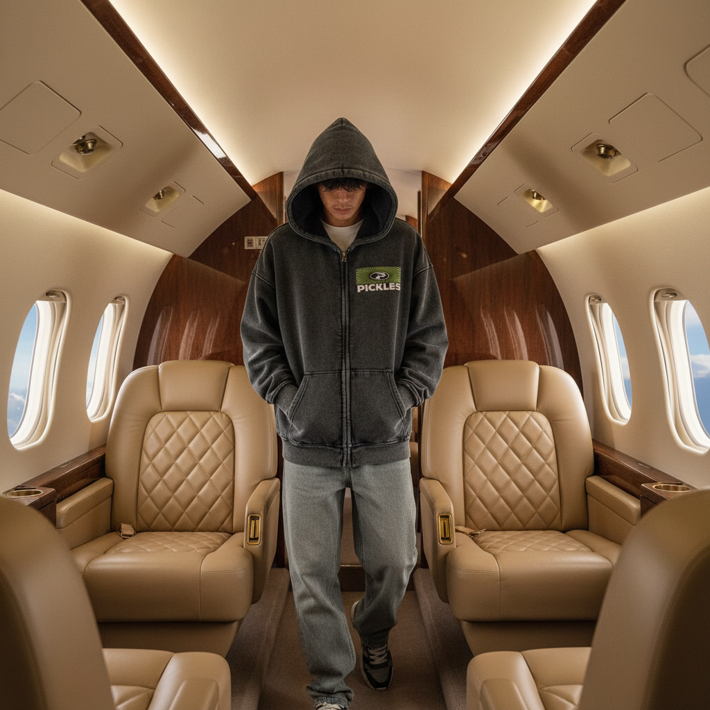 Retro P Zip-Through Boxy Fleece Hoodie | Pickles Apparel