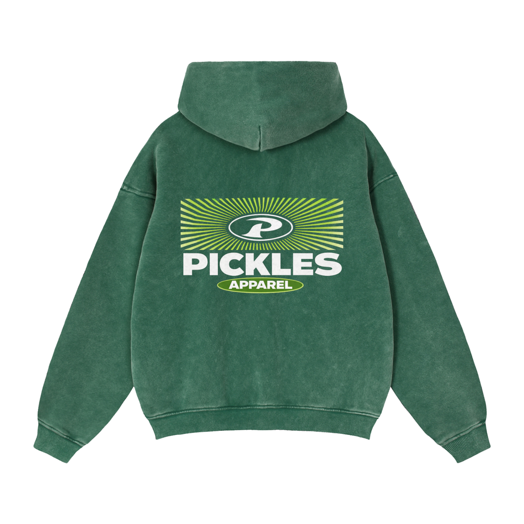 Retro P Zip-Through Boxy Fleece Hoodie | vintage lifestyle | Pickles Apparel