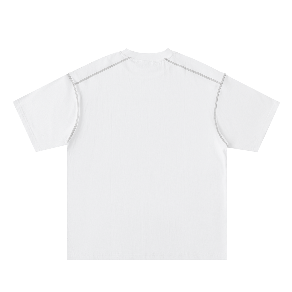 Oversized Contrast-Stitched Cotton Tee