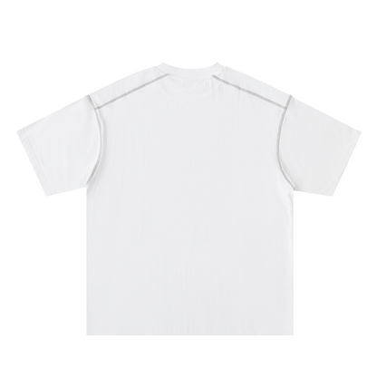 Oversized Contrast-Stitched Cotton Tee
