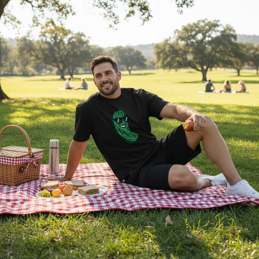 Mister Pickles Boxy Oversized Tee — Unisex Drop-Shoulder Premium Cotton