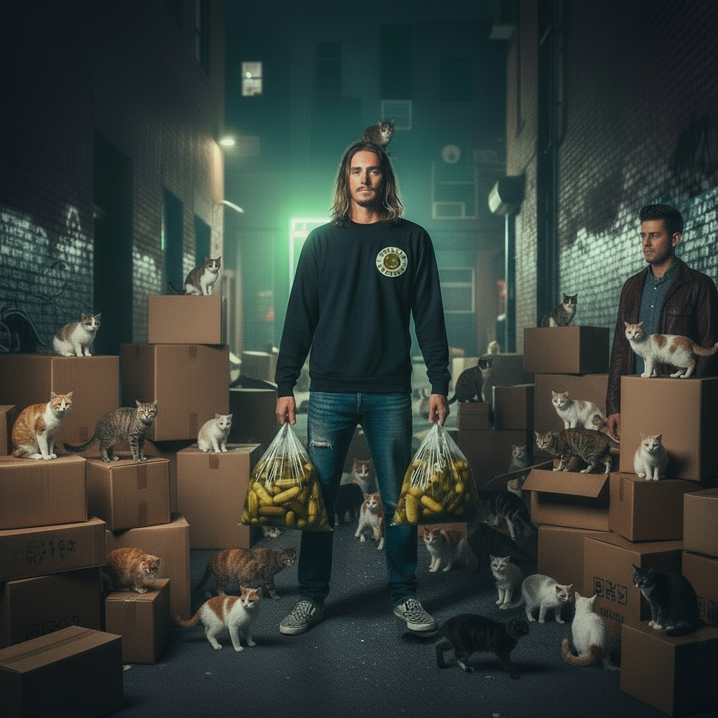 Pickles Vintage Crew Neck Drop Shoulder Long Sleeve Shirt