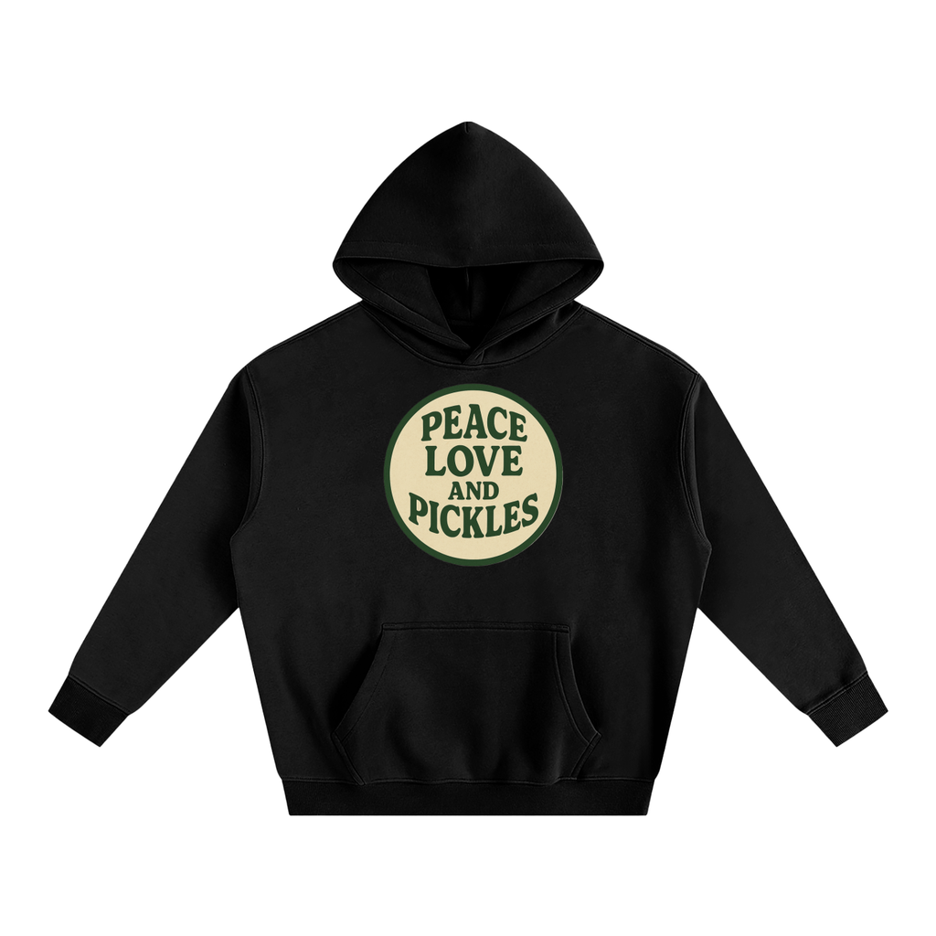 Peace Love and Pickles Oversized Fleece Hoodie | premium streetwear | Pickles Apparel