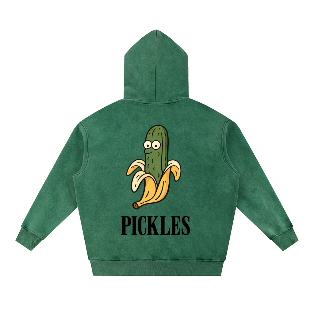 PickledBanana Snow Wash Fleece Oversized Hoodie | heavyweight streetwear | Pickles Apparel