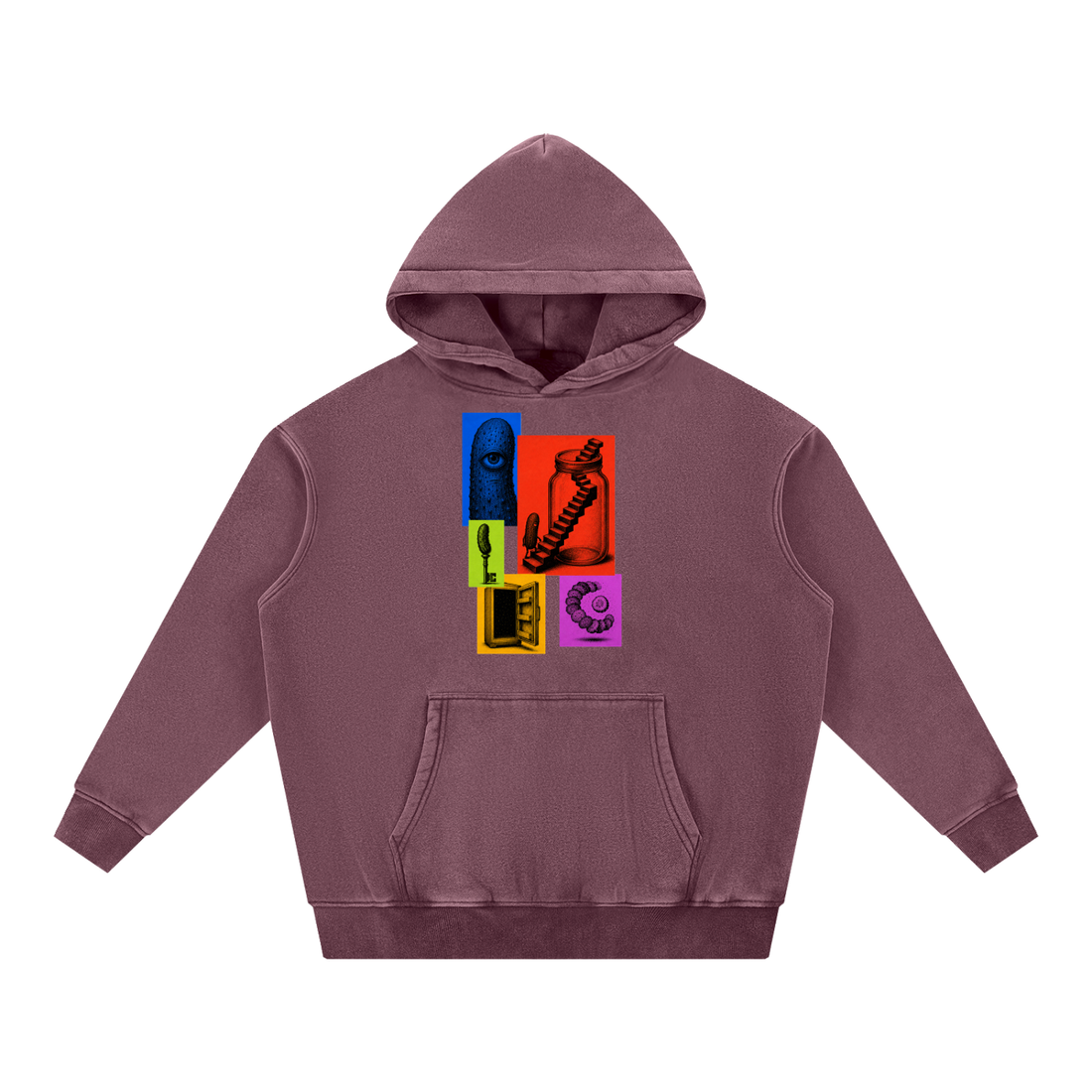 Unhinged Snow-Wash Fleece Oversized Hoodie, alternate view 3