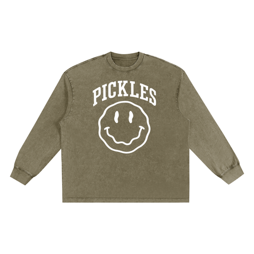 Snow-Washed Frayed Edge Pickle T-Shirt, product view