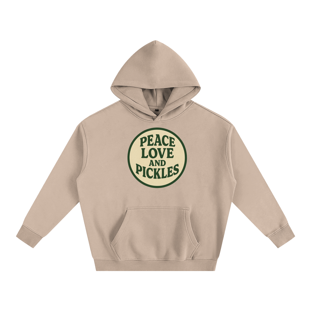 Peace Love and Pickles Oversized Fleece Hoodie | heavyweight streetwear | Pickles Apparel