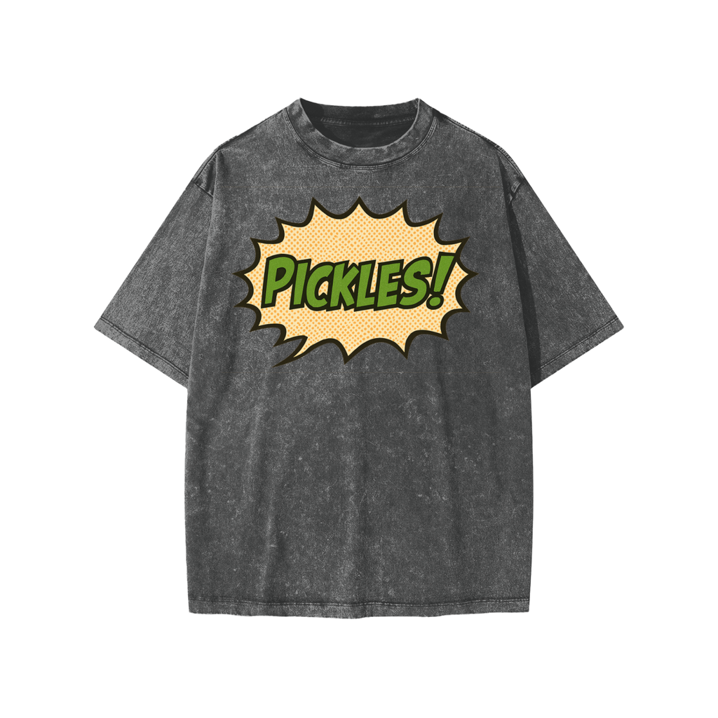 Snow Washed Kids' Tee | fun pickle design | Pickles Apparel