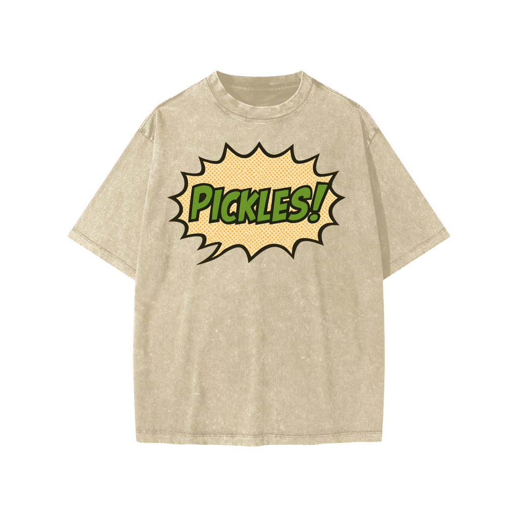 Snow Washed Kids' Tee | fun pickle design | Pickles Apparel