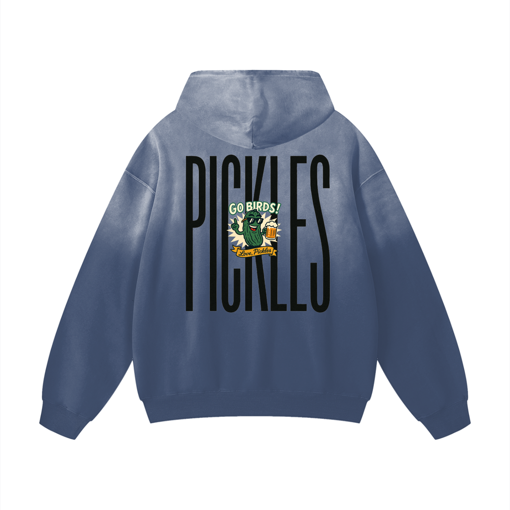 Go Birds! Love Pickles Heavyweight Sunfade Oversized Hoodie