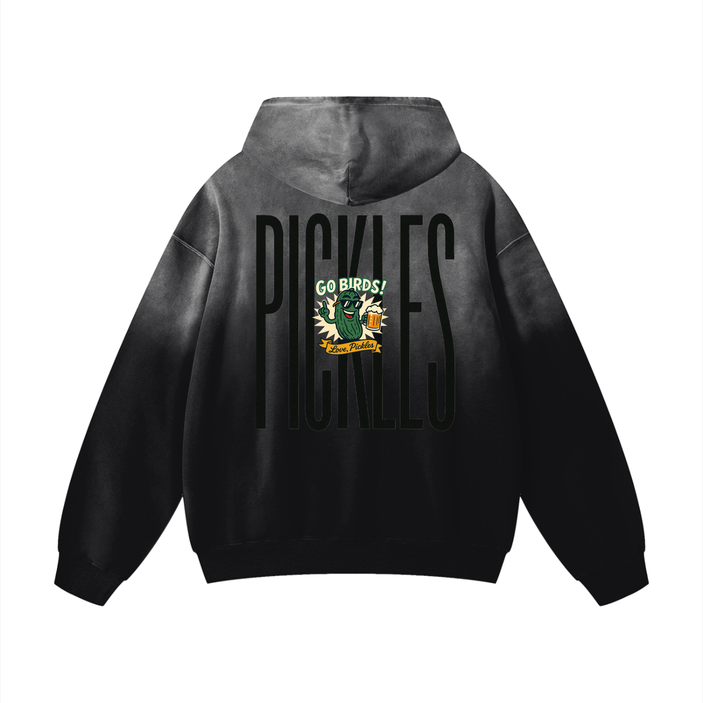 Go Birds! Love Pickles Heavyweight Sunfade Oversized Hoodie