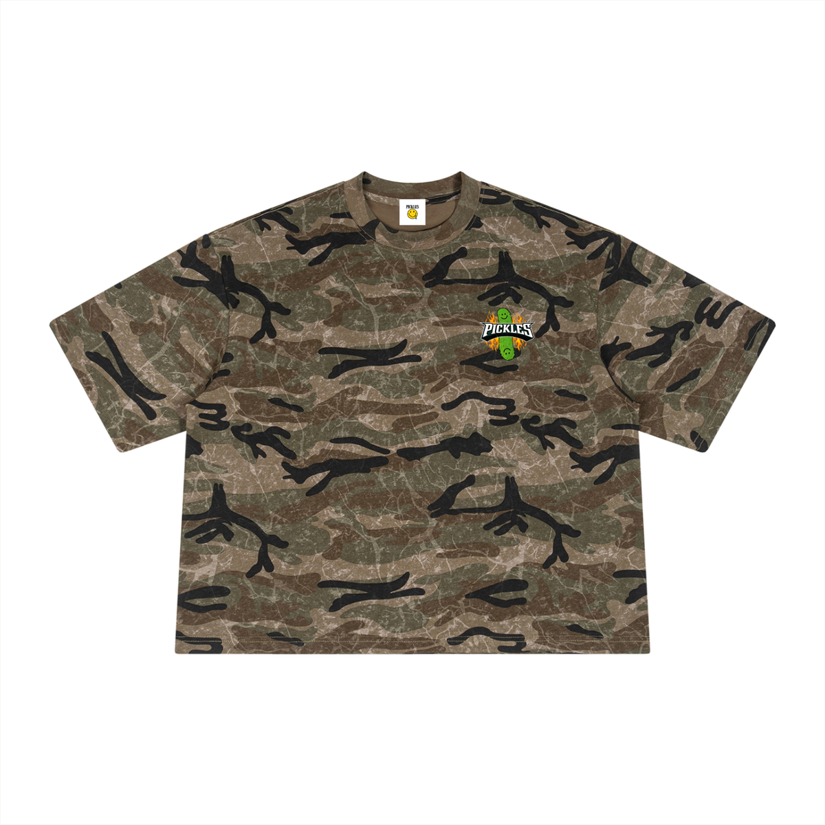 A LOT Of It Pickles Boxy Camo T-Shirt, product view