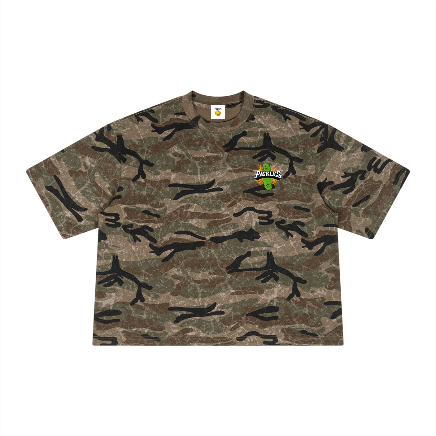 A LOT  Of IT Boxy Camo Print T-Shirt