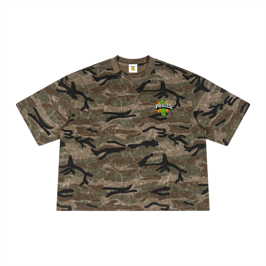 A LOT Of It Pickles Boxy Camo T-Shirt