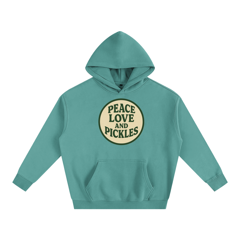 Peace Love and Pickles Oversized Fleece Hoodie | heavyweight streetwear | Pickles Apparel