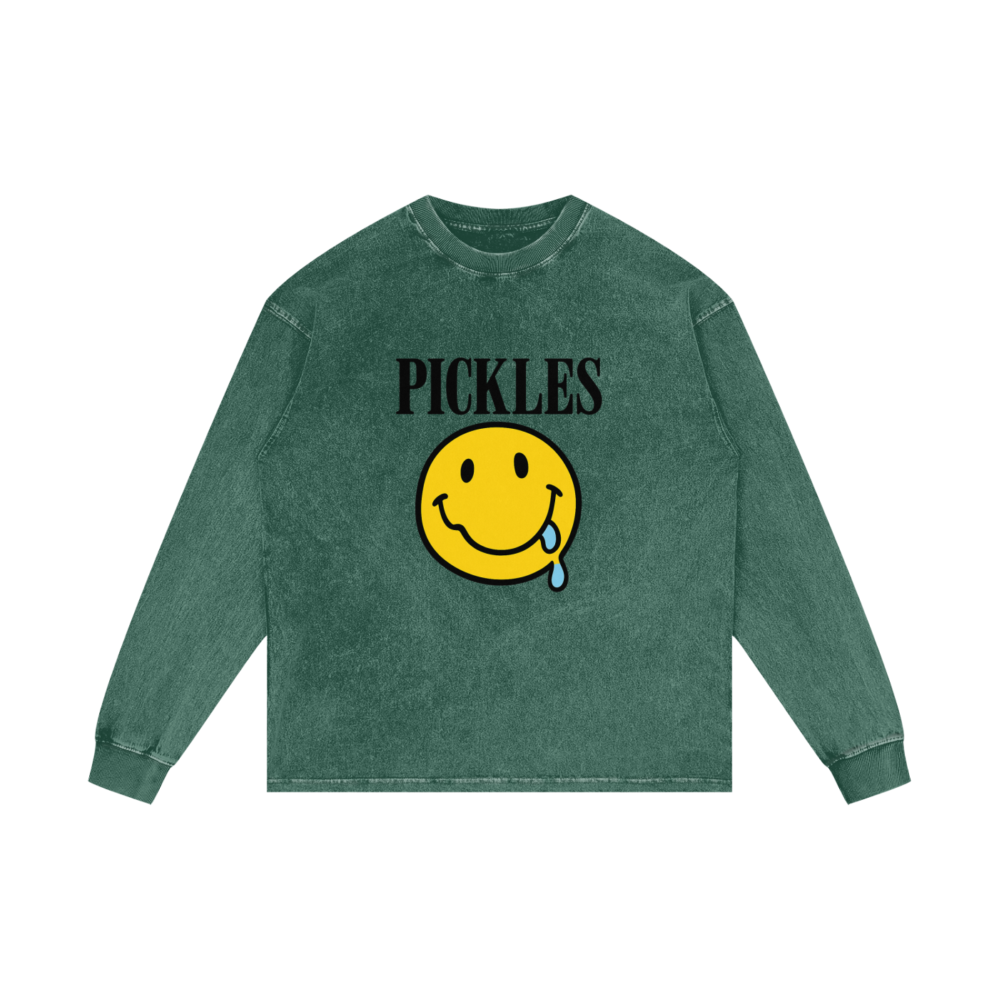 Pickles "make me feel" on Acid Wash Oversize Long Sleeve T-Shirt