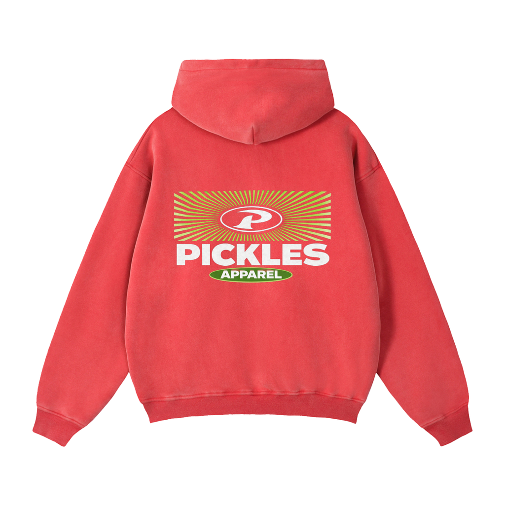 Retro P Zip-Through Boxy Fleece Hoodie | nostalgic everyday | Pickles Apparel