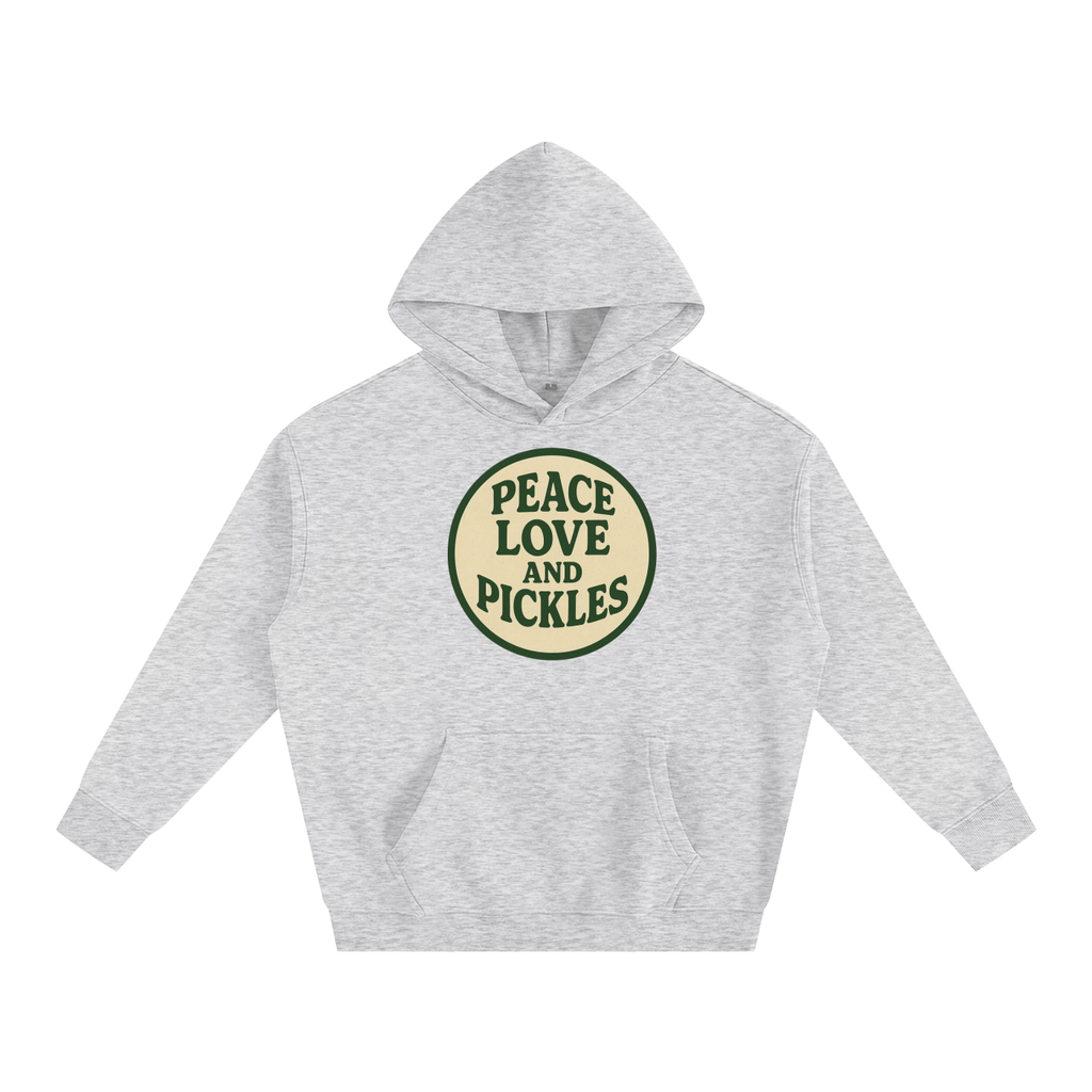 Peace Love and Pickles Oversized Fleece Hoodie | oversized streetwear | Pickles Apparel