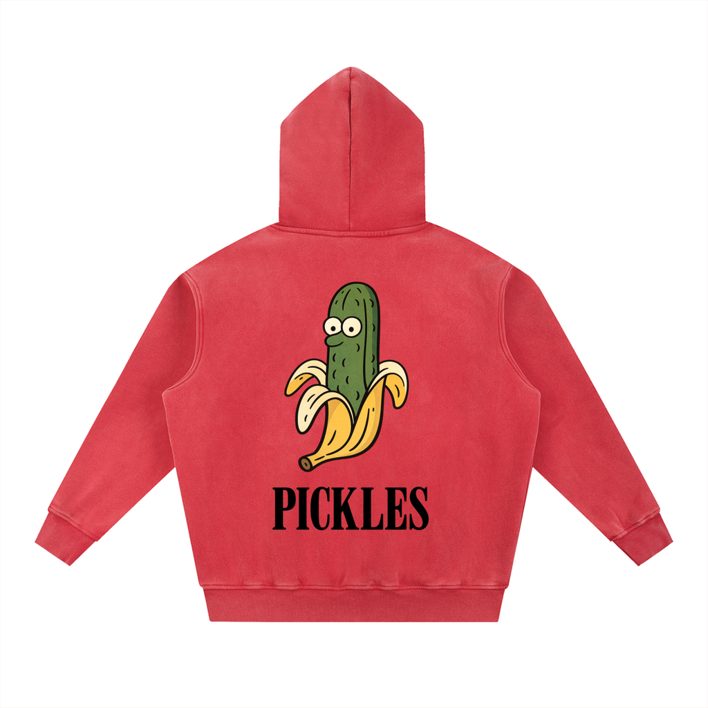 PickledBanana Snow Wash Fleece Oversized Hoodie | oversized streetwear | Pickles Apparel