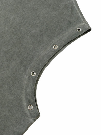 Pickles Bleed Green Distressed Grommet Eyelet Tank Top