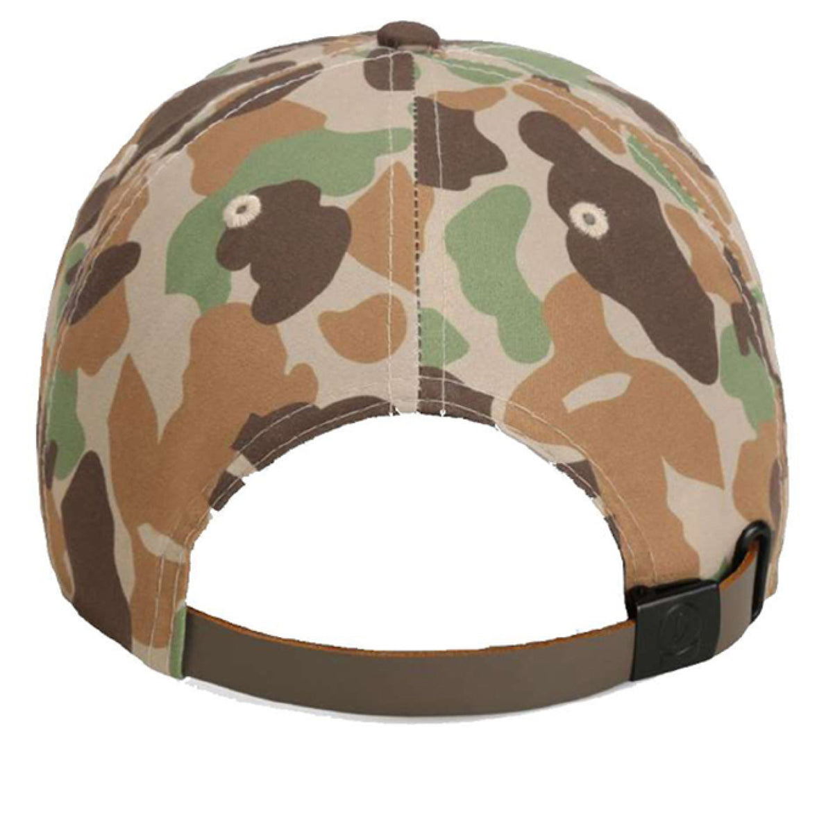 Heritage Five-Panel Rope Pickle Cap in Frog Skin Camo/ Brown, back view