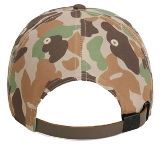 Heritage Five-Panel Rope Pickle Cap in Frog Skin Camo/ Brown, back view