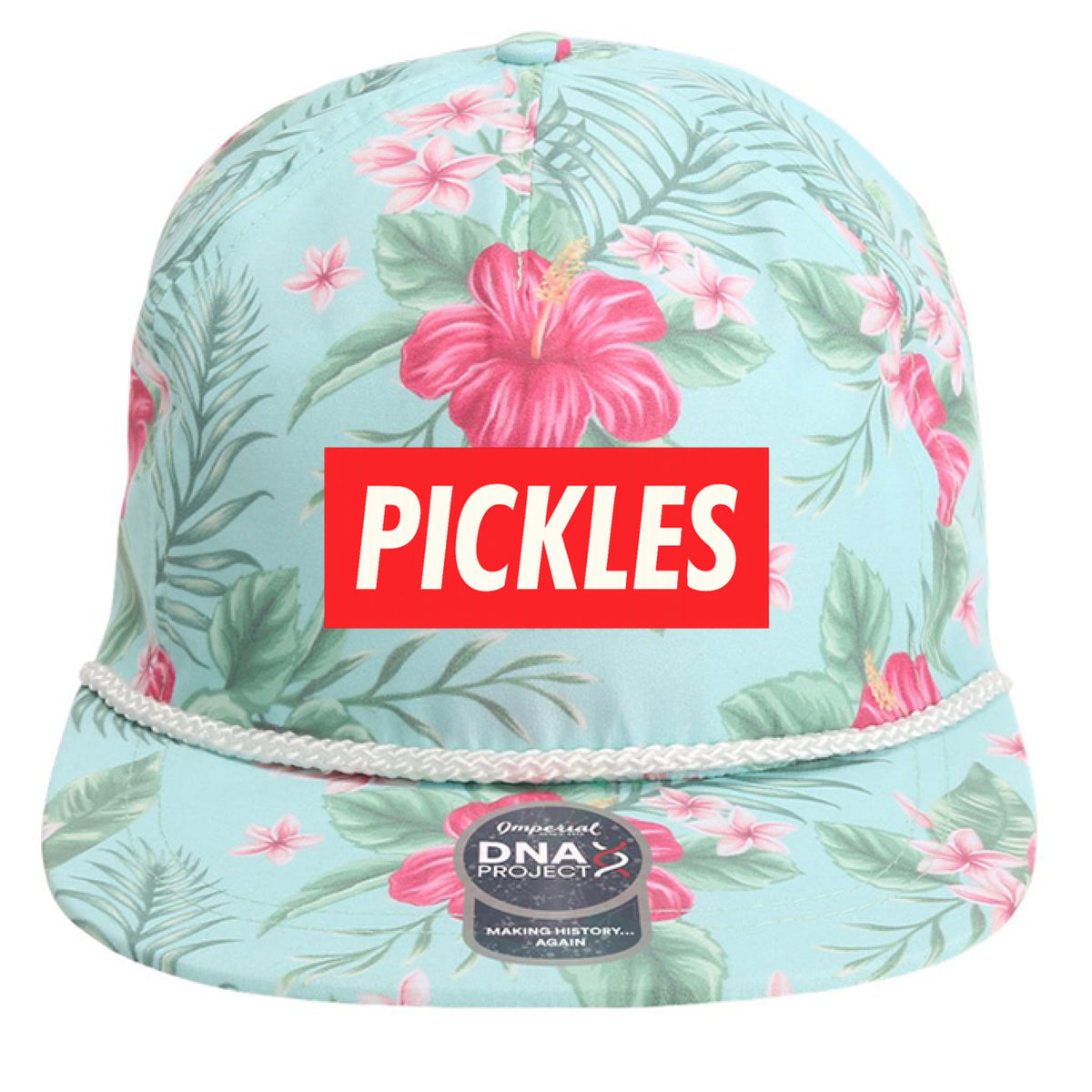 Heritage Five-Panel Rope Pickle Cap in Hawaiin Biome, front view