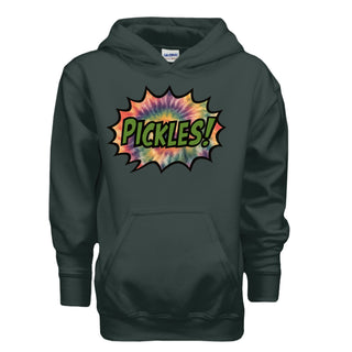 Bam Bam Logo Kids' Pickle Hoodie in FOREST GREEN, front view
