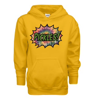 Bam Bam Logo Kids' Pickle Hoodie in GOLD, front view