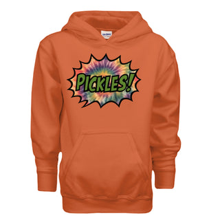 Bam Bam Logo Kids' Pickle Hoodie in ORANGE, front view