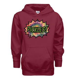 Bam Bam Logo Kids' Pickle Hoodie in CARDINAL RED, front view