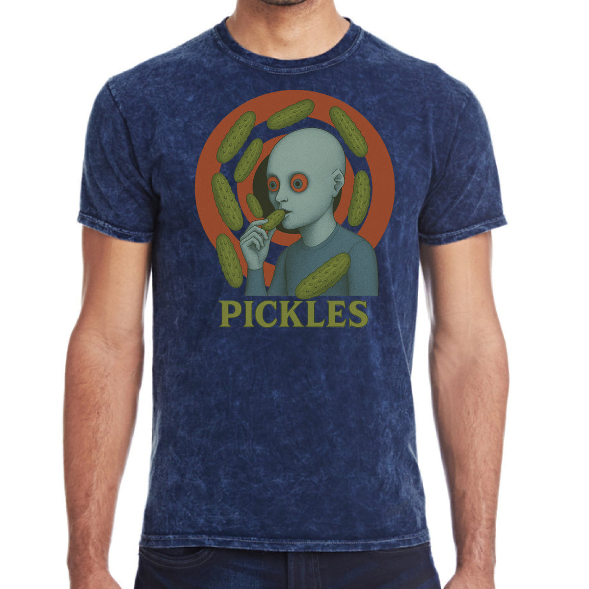 Fantastic Pickles Vintage Wash T-Shirt in MINERAL NAVY, front view