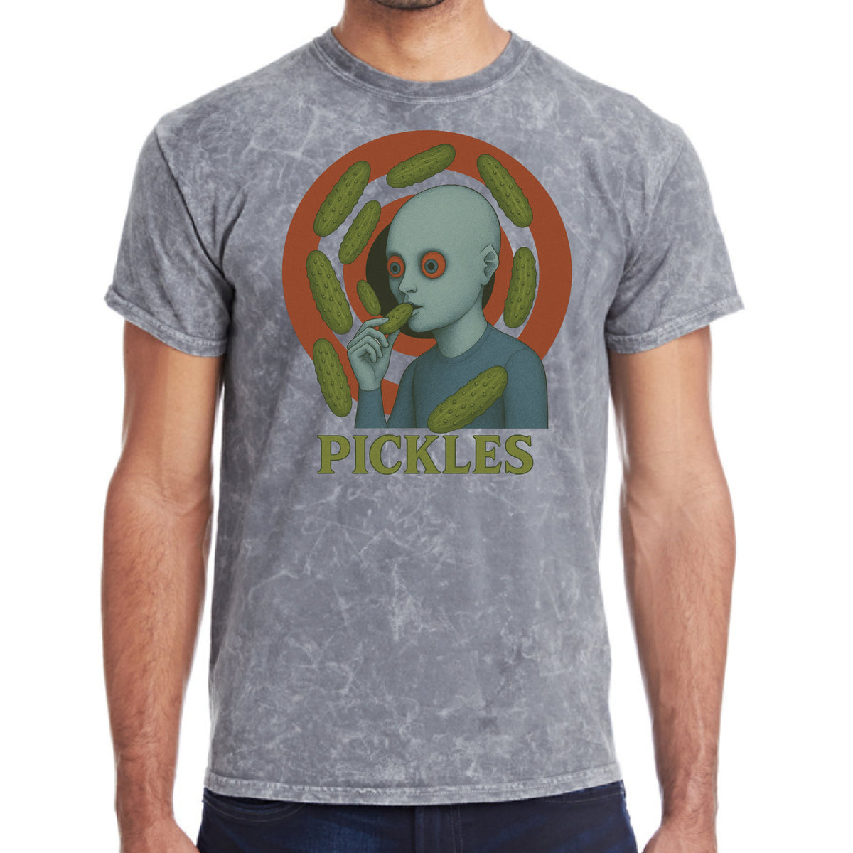 Fantastic Pickles Vintage Wash T-Shirt in Mineral Gray, front view
